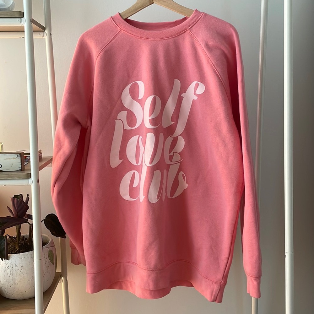 Brunette The Label Pink "Self Love Club" Crewneck Sweatshirt